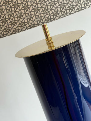 Tall Blue Glass Lampbase
