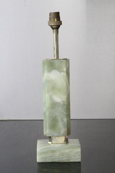 Pale green marble and brass table lamp in Art Deco style