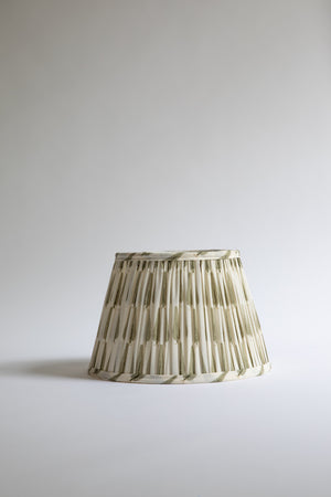 gathered lampshade in pretty green pattern