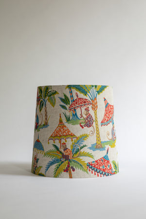 Exotic colourful shade patterned with monkeys and palm trees