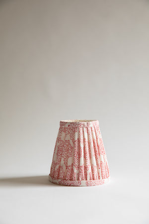 Gathered candle shade in pretty red paisley print