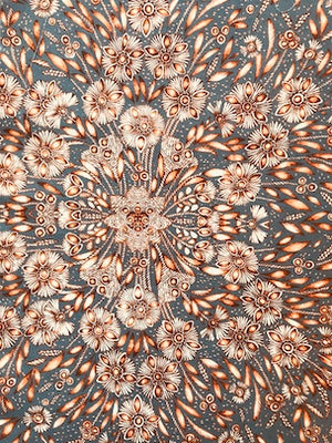 Rust Flower Scalloped Candleshade